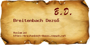 Breitenbach Dezső névjegykártya